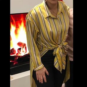 Zara longline striped shirt - size M